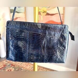 Vintage J. Renee Blue Snakeskin Bag